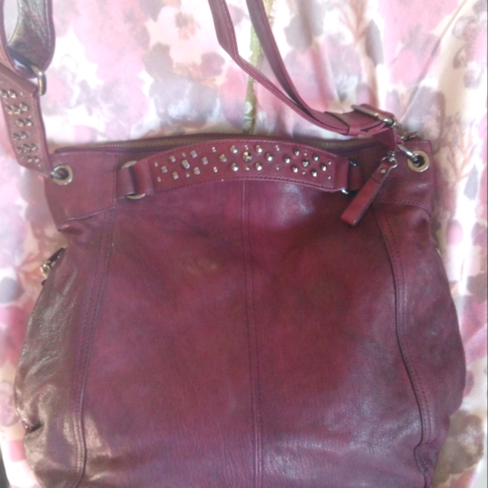 Banana Republic Alex Leather Studded Hobo Bag